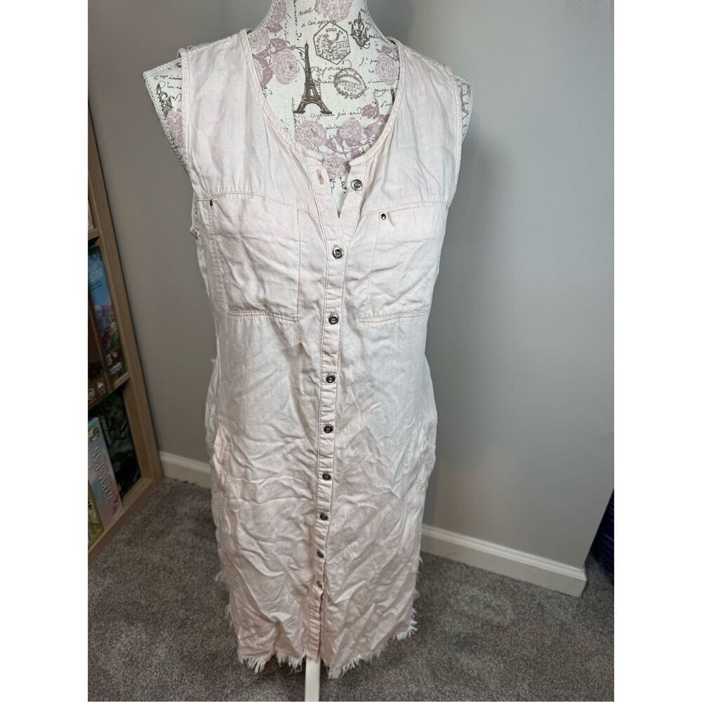 BILLY T Chambray Shirt Dress Medium Rae Hem Anthropologie - Picture 2 of 7